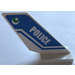 LEGO White Shuttle Tail 2 x 6 x 4 with &quot;POLICE&quot; Sticker (6239)