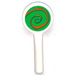 LEGO White Signal Paddle with Lollipop green Sticker (3900)