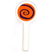 LEGO White Signal Paddle with Lollipop orange  Sticker (3900)