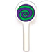 LEGO White Signal Paddle with Lollipop purple  Sticker (3900)