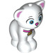 LEGO White Sitting Cat with Blue Eyes and Pink Collar (73017)