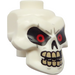 LEGO White Skull Head with Red Eyes, Open Mouth and Missing Tooth (Recessed Solid Stud) (3626)