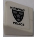 LEGO Wit Helling 1 x 1 (31°) met &#039;Highway Politie&#039; en Politie Badge (Links) Sticker (35338)