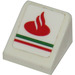 LEGO White Slope 1 x 1 (31°) with Red Santander Logo with Green and Red Lines Sticker (35338)