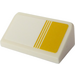 LEGO White Slope 1 x 2 (31°) with Yellow Decoration Left Sticker (85984)