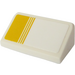 LEGO White Slope 1 x 2 (31°) with Yellow Decoration Right Sticker (85984)