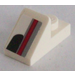 LEGO White Slope 1 x 2 (45°) with Plate with Dark Red, Black and Gray Pattern Sticker (15672)