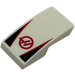 LEGO White Slope 1 x 2 Curved with 'HAAS' logo with black triangle and red stripes (11477 / 110850)