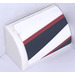 LEGO White Slope 1 x 2 Curved with Red and Black Stripe Left Sticker (37352)