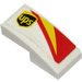 LEGO blanc Pente 1 x 2 Incurvé avec rouge et Jaune Rayures et UPS logo (Droite) Autocollant (11477)
