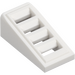 LEGO White Slope 1 x 2 x 0.7 (18°) with Grille (61409)