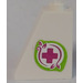 LEGO White Slope 1 x 2 x 2 (65°) with Magenta Cross in Lime Pattern (Left) Sticker (60481)