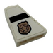 LEGO White Slope 1 x 2 x 2 (65°) with Police Badge with Star Logo and Black Stripe (Model Right) Sticker (60481)