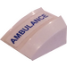 LEGO blanc Pente 1 x 2 x 2 Incurvé avec Ambulance (Droite) Autocollant (28659)