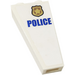 LEGO White Slope 1 x 2 x 3 (75°) Inverted with blue &quot;police&quot; and gold police badge pattern (right side) Sticker (2449)