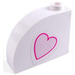 LEGO White Slope 1 x 3 x 2 Curved with Heart (Left) Sticker (33243)