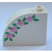 LEGO White Slope 1 x 3 x 2 Curved with Pink roses green leaves (33243 / 83946)