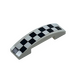 LEGO White Slope 1 x 4 Curved Double with Black and White Checkered Sticker