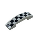 LEGO White Slope 1 x 4 Curved Double with Black and White Checkered Sticker