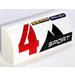 LEGO White Slope 1 x 4 Curved with 4 GEAR SPORT left Sticker (6191)