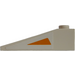 LEGO White Slope 1 x 4 x 1 (18°) with Orange Triangle (Left) Sticker (60477)