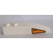 LEGO White Slope 1 x 6 Curved with Orange and Black Warning Triangle (Right) Sticker (35164)