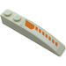 LEGO Wit Helling 1 x 6 Gebogen met Oranje Strepen (Rechts) Sticker (41762)