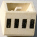 LEGO Weiß Steigung 2 x 2 (45°) Invertiert mit 4 Schwarz Rectangles (Ferry Windows) mit flachem Abstandshalter darunter (3660)