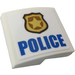 LEGO blanc Pente 2 x 2 Incurvé avec Badge et &quot;Police&quot; (Droite) Autocollant (15068)
