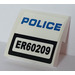 LEGO White Slope 2 x 2 Curved with &quot;POLICE ER60209&quot; Sticker (15068)