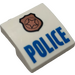 LEGO blanc Pente 2 x 2 Incurvé avec &quot;Police&quot;, Golden Badge avec Noir Border À l&#039;extérieur et Inside (15068 / 24437)