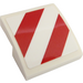 LEGO White Slope 2 x 2 Curved with Red and White Danger Stripes (Left Side) Sticker (15068)