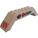 LEGO Weiß Steigung 2 x 2 x 10 (45°) Doppelt mit Octan Logo und Hazard Streifen Aufkleber (30180)