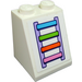 LEGO Wit Helling 2 x 2 x 2 (65°) met Ladder Sticker met buis aan de onderzijde (3678)