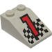 LEGO Weiß Steigung 2 x 3 (25°) mit &quot;1&quot; und Checkered Flagge mit rauer Oberfläche (3298)