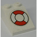 LEGO White Slope 2 x 3 (25°) with Life Preserver Sticker with Rough Surface (3298)