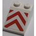 LEGO White Slope 2 x 3 (25°) with Red/White Danger Stripes Sticker with Rough Surface (3298)