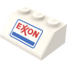 LEGO Weiß Steigung 2 x 3 (45°) mit Exxon Aufkleber (3038)