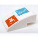 LEGO White Slope 2 x 3 Curved with Flask in Orange Square and Skateboard in Dark Azure Square Sticker (24309)