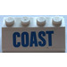 LEGO White Slope 2 x 4 (45°) with &quot;COAST&quot; Sticker with Rough Surface (3037)