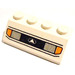 LEGO Weiß Steigung 2 x 4 (45°) mit Headlights und Schwarz Lines Muster mit rauer Oberfläche (3037 / 82929)