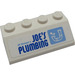 LEGO White Slope 2 x 4 (45°) with &#039;Joes&#039;s Plumbing&#039; Sticker with Rough Surface (3037)