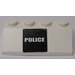 LEGO White Slope 2 x 4 (45°) with &quot;POLICE&quot; Sticker with Rough Surface (3037)
