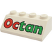 LEGO blanc Pente 2 x 4 (45°) avec rouge et Green Octan Modèle avec surface rugueuse (3037)
