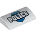LEGO Weiß Steigung 2 x 4 Gebogen mit &#039;Polizei&#039; over Polizei Badge mit Unterrohren (16384 / 61068)