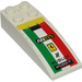 LEGO Weiß Steigung 2 x 6 Gebogen mit &quot;ANSYS&quot;, &quot;HUBLOT&quot;, &quot;AFCORSE.IT&quot; und Ferrari Logo Aufkleber (44126)