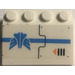 LEGO White Slope 3 x 4 (25°) with Blue Stripe, Galaxy Squad Logo, Air Vent and Orange Arrow (Right) Sticker (3297)