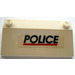 LEGO White Slope 3 x 6 (25°) with &#039;POLICE&#039;, Red Stripe Sticker with Inner Walls (3939)