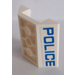 LEGO Blanc Pente 4 x 4 (45°) Double Inversé avec Open Centre avec &#039;Police&#039; sur Deux Côtés Autocollant (2 trous) (4854)