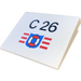 LEGO White Slope 6 x 8 (10°) with &#039;C 26&#039; &amp; Coast Guard Logo Sticker (4515)